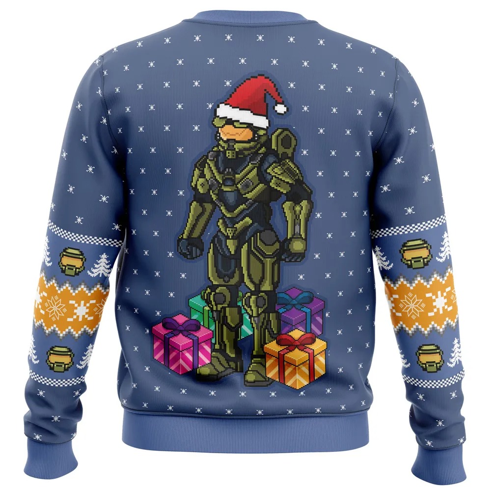 Wake Me When You Need Presents Halo All Over Print Hoodie 3D Zip Hoodie 3D Ugly Christmas Sweater 3D Fleece Hoodie