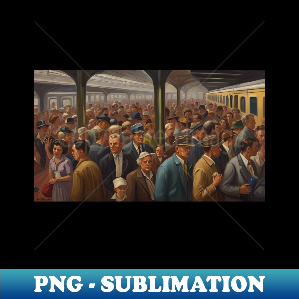 WD-20231101-5039_Crowded 1950s Train Station Oil Painting artwork 6058.jpg