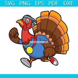 funny trotting turkey thanksgiving dinner svg cricut files