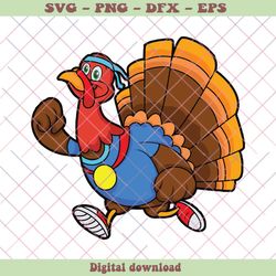 Funny Trotting Turkey Thanksgiving Dinner SVG Cricut Files