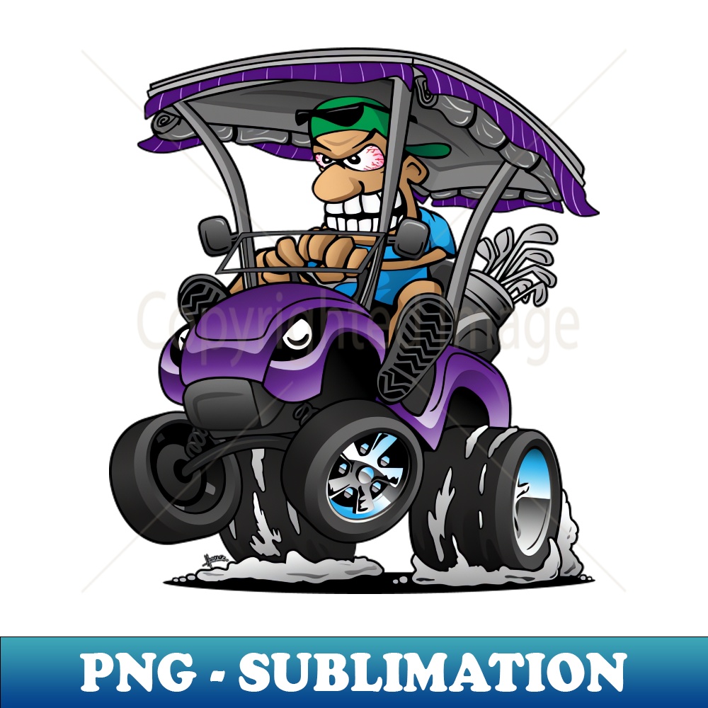 XB-20231101-8773_Funny Golf Cart Hotrod Golf Car Popping a Wheelie Cartoon 3792.jpg