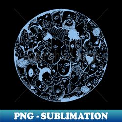 Light Blue Many Faces - Elegant Sublimation PNG Download - Unleash Your Inner Rebellion
