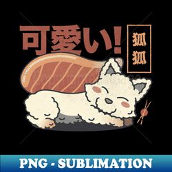 fox sushi salmon sashimi by tobe fonseca - aesthetic sublimation digital file - fashionable and fearless