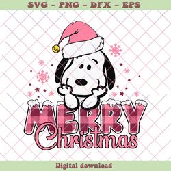 Cute Snoopy Merry Christmas SVG Cutting Digital File