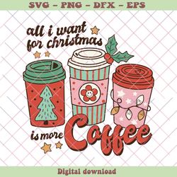 All I Want For Christmas Is More Coffee SVG Cricut Files