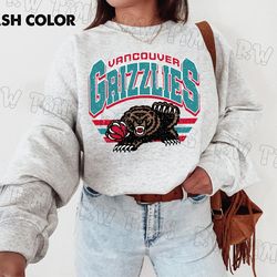 vintage vancouver grizzlies crewneck sweatshirt, nba basketball graphic tee, vancouver grizzlies logo shirt-1