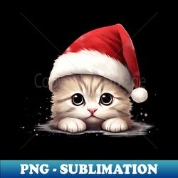 Christmas Peeking Baby Cat - Instant Sublimation Digital Download - Unlock Vibrant Sublimation Designs