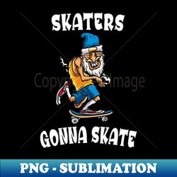 Funny Old Man Skateboarding Grandpa - Elegant Sublimation PNG Download - Defying the Norms