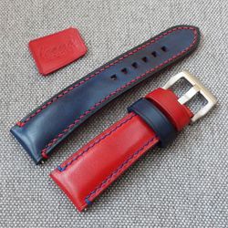 Dark Blue and Red, PEPSI, watch strap, watchband 18 - 26mm