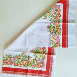 New shawl Cotton scarf organic Headscarf for women Traditional Folk Floral Scarf Nice gifts for mom 30.7x29.5 in