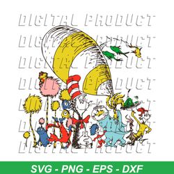 funny dr seuss characters svg graphic design file