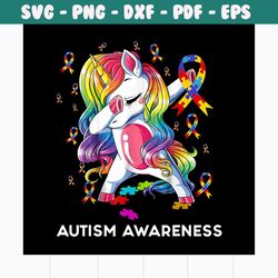 autism awareness dabbing unicorn svg, trending svg, unicorn svg, unicorn dabbing, unicorn birthday, unicorn party, unico