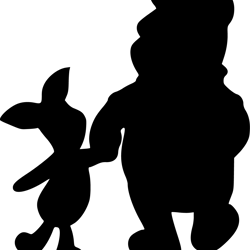 piglet and pooh silhouette svg, winnie the pooh png, pooh svg, winnie the pooh clipart, instant download