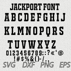 jackport font svg png jpeg dxf digital cut vector files for silhouette studio cricut design