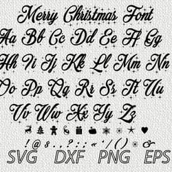 merry christmas font svg png jpeg dxf digital cut vector files for silhouette studio cricut design