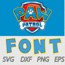 paw patrol font svg png jpeg dxf digital cut vector files for silhouette studio cricut design