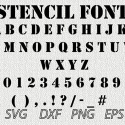 stencil font svg png jpeg dxf digital cut vector files for silhouette studio cricut design