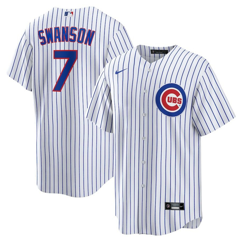 Chicago Cubs Dansby Swanson White Royal Jersey.jpg