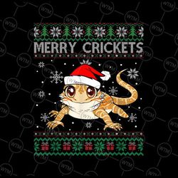 merry crickets bearded dragon christmas pajama png, santa hat crickets bearded dragon christmas png, xmas png sublimatio