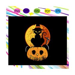 black cat and pumpkin svg, halloween svg, halloween gift, halloween shirt, happy halloween day, halloween svg file, hall