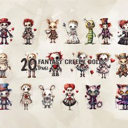 20 Fantasy Creepy Dolls Png, Halloween Svg, Cute Halloween, Halloween, Halloween Png 102
