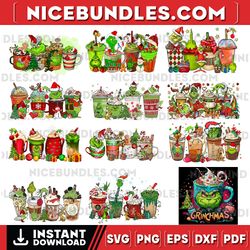 grinch coffee drink png, grinch png, christmas png, christmas sublimation designs, christmas grinch png