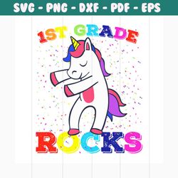 1st grade rock unicorn svg, 100th days svg, back to school svg, school svg, grade svg, unicorn svg, clorfull svg, rocks