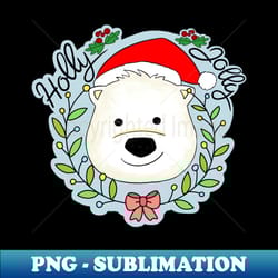 holly jolly christmas polar bear - retro png sublimation digital download - revolutionize your designs
