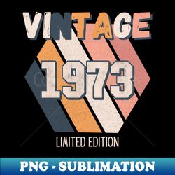 Vintage Since 1973 Birthday Bday Retro - High-Quality PNG Sublimation Download - Spice Up Your Sublimation Projects