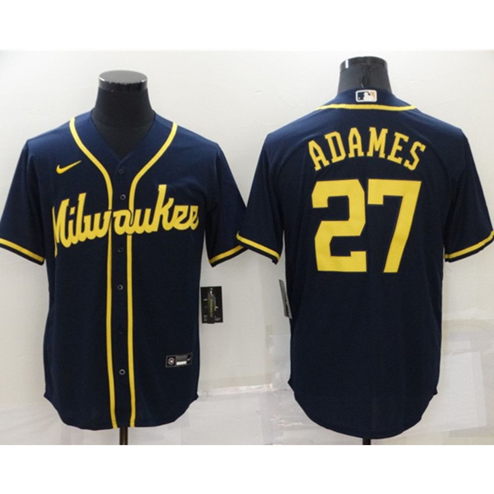 Milwaukee Brewers Willy Adames Navy Jersey.jpg