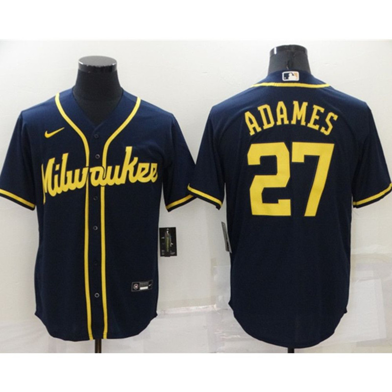 Milwaukee Brewers Willy Adames Navy Jersey.jpg