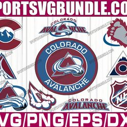 bundle 10 files colorado avalanche hockey team svg, colorado avalanche svg, nhl svg, nhl svg, png, dxf, eps