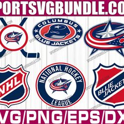 bundle 6 files columbus blue jackets hockey team svg, columbus blue jackets svg, nhl svg, nhl svg, png, dxf, eps