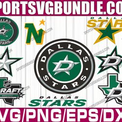 bundle 9 files dallas stars hockey team svg, dallas stars svg, nhl svg, nhl svg, png, dxf, eps, instant download