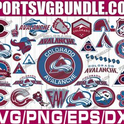 bundle 32 files colorado avalanche hockey team svg, colorado avalanche svg, nhl svg, nhl svg, png, dxf, eps