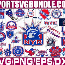 bundle 28 files new york rangers hockey team svg, new york rangers svg, nhl svg, nhl svg, png, dxf, eps