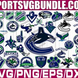 bundle 36 files vancouver canucks hockey team svg, vancouver canucks svg, nhl svg, nhl svg, png, dxf, eps