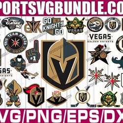 bundle 30 files vegas golden knights hockey team svg, vegas golden knights svg, nhl svg, nhl svg, png, dxf, eps