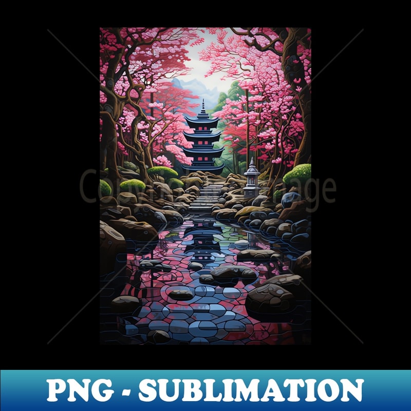 Mosaic Patterns Zen Reflective Zen Garden Mosaic - Japanese - PNG Sublimation Di | Inspire ...