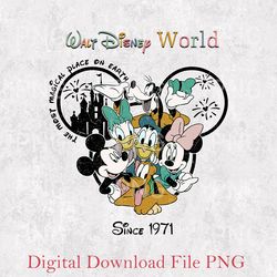vintage vintage walt disney world est 1971 png, mickey and friend png, disneyworld est 1971 png, disney family trip png