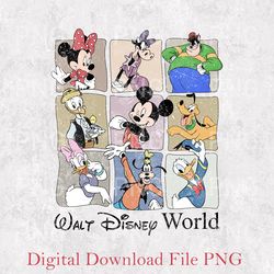 vintage walt disney world png, mickey and friend, disneyland png, disney family png, magic kingdom png, disney world png