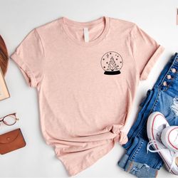 snow globe pocket shirt, christmas snow globe, christmas shirts, christmas gift, holiday shirt, snowball shirt, snow glo