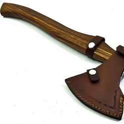 custom hand forged damascus axe/hatchet/axe with walnut wood
