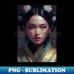 Japanese Geisha In Digital Art Gift Idea For Japan Fans 2 - Professional Sublimation Digital Download - Enhance Your Apparel with Stunning Detail