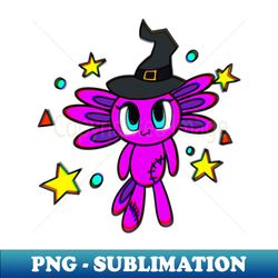 Axolotl Witch Halloween Trick Or Treat - Vintage Sublimation PNG Download - Unleash Your Inner Rebellion