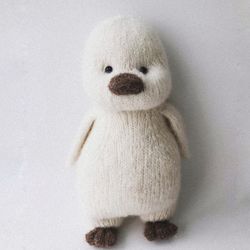 Penguin knitted toy, handmade toy for newborn photo props, prop for newborn posing