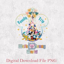 vintage walt disney world png, mickey and friends magic kingdom disneyworld png, disney trip png, disneyworld family png