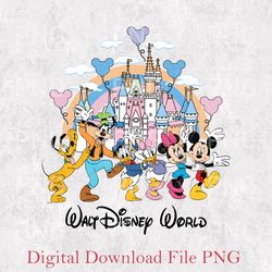 vintage disney world png, retro walt disney world, mickey and friend, disneyland png, disney family png, magic kingdom