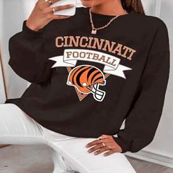 cincinnati bengals football vintage crewneck sweatshirt  retro style  joe burrow, joe mixon, tee higgins