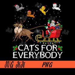 Cats For Everybody Christmas Cat PNG, Xmas Women Santa PNG